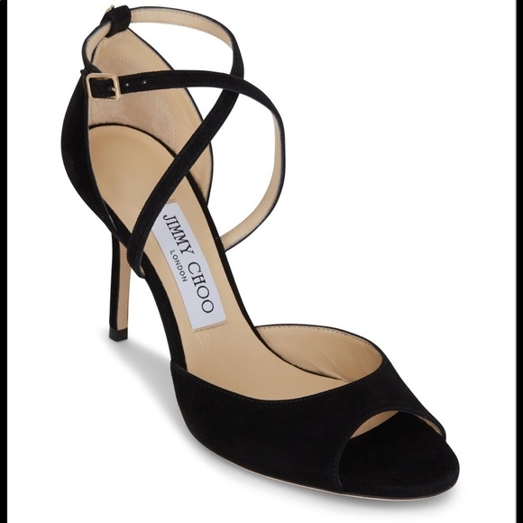 Jimmy Choo Shoes - NWB Jimmy Choo Emsy Suede Sandal Black 41 85mm